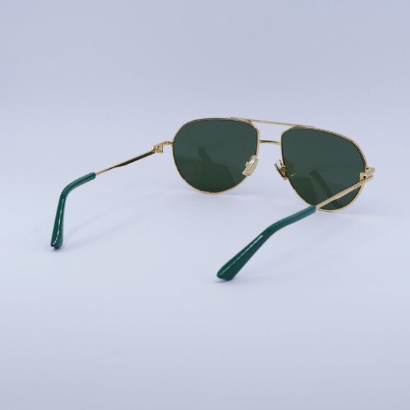 🕶️ New Bottega Veneta BV1302S 003 Sunglasses - Gold Frame, Green Lenses - Picture 9 of 10
